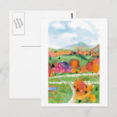 オレンジのフィールド ポストカード (正面/裏面)