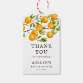 オレンジのフルーツ フレーバー ウェディング シャワーのギフトタグ ギフトタグ (正面)