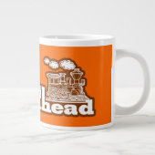 オレンジのフル蒸気の先駆け列車のジャンボスペシャルのマグカップ ジャンボコーヒーマグカップ (右)