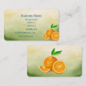 オレンジのフレッシュフルーツジュースまたは飲料 名刺 (正面/裏面)