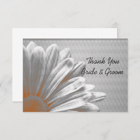 オレンジのフローラのハイライト結婚の感謝のノート サンキューカード (正面/裏面)