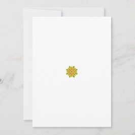 オレンジのフローラデザインで複雑なモチーフとグラ 招待状