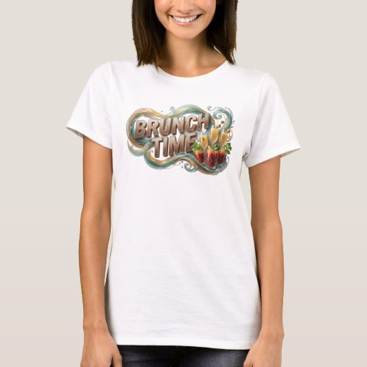 オレンジのブランチタイムTシャツデザインv2 Tシャツ (正面)