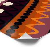 オレンジのブルゴーニュ抽象芸術パターンデザインポスター ポスター (コーナー)