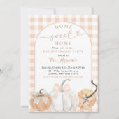 オレンジのプレッピーなパンプキンの新居祝いパーティー 招待状 (正面)