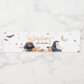 オレンジのベビーが可愛いハロウィーンの赤ちゃんシャワーを醸造している ペットボトルラベル (シングルラベル)