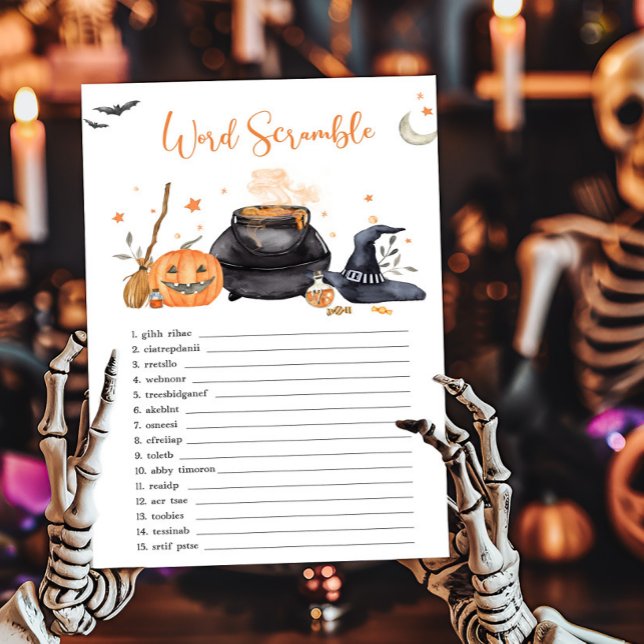 オレンジのベビーは醸造語スクランブルゲーム (Baby is Brewing Baby Shower Word Scramble Game)