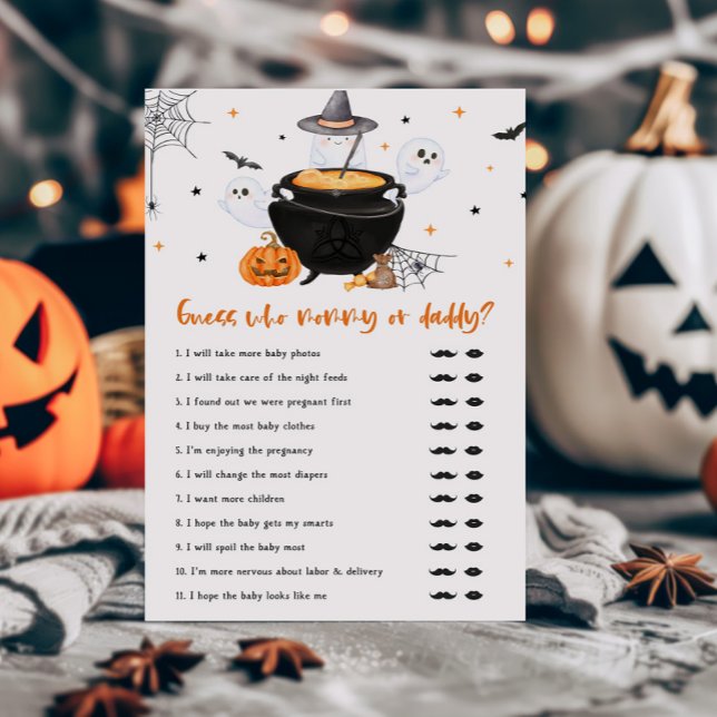 オレンジのベビーブルーイング推測誰のママまたはパパのゲーム (Baby is Brewing Baby Shower Guess who Mommy or Daddy Game
)