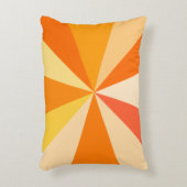 オレンジのポップアートのモダン60sファンキーで幾何学的な光線 アクセントクッション (正面(垂直))