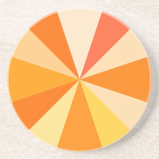 オレンジのポップアートのモダン60sファンキーで幾何学的な光線 コースター (正面)