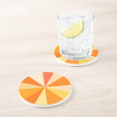 オレンジのポップアートのモダン60sファンキーで幾何学的な光線 コースター (側面)