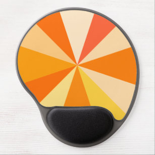 オレンジのポップアートのモダン60sファンキーで幾何学的な光線 ジェルマウスパッド