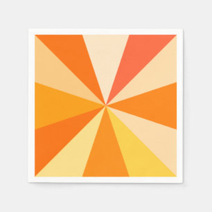 オレンジのポップアートのモダン60sファンキーで幾何学的な光線 スタンダードカクテルナプキン