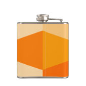 オレンジのポップアートのモダン60sファンキーで幾何学的な光線 フラスク (裏面)