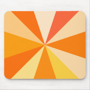 オレンジのポップアートのモダン60sファンキーで幾何学的な光線 マウスパッド