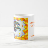 オレンジのポップ・アートのなマグ コーヒーマグカップ (中央)