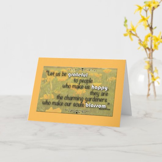 オレンジのポピー あなたが恋しい タイポグラフィークォート カード (黄色い花)