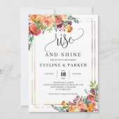 オレンジのマリーゴールドの花が咲き誇る招待状 招待状 (正面)