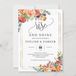 オレンジのマリーゴールドの花が咲き誇る招待状 招待状