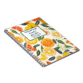 オレンジのミカンの柑橘類のパーソナライズされたレシピ ノートブック (右側)