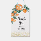 オレンジのメイン絞りブライダルシャワーありがとう ギフトタグ (正面)