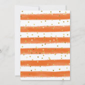 オレンジのメイン絞りブライダルシャワーの招待 招待状 (裏面)