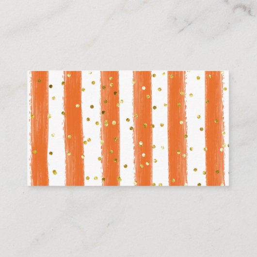 オレンジのメイン絞りブライダルシャワーアンダイスラッフル エンクロージャーカード (裏面)