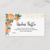 オレンジのメイン絞りブライダルシャワーアンダイスラッフル エンクロージャーカード (正面)