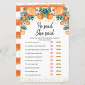 オレンジのメイン絞り彼は彼女はゲームカードを言った (正面/裏面)