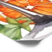 オレンジのモダンなウェディングシャワーポスター 夏のアペロールスプリッツ ポスター (コーナー)