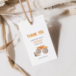 オレンジのモンスタートラックの誕生日ギフトタグ ギフトタグ