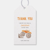 オレンジのモンスター トラックの誕生日ギフトタグ ギフトタグ (正面)