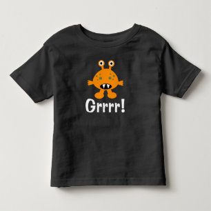 オレンジのモンスター - 幼児用ファインジェージTシャツ トドラーTシャツ