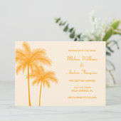 オレンジのヤシの木 Save the Date 発表 招待状 (スタンド正面)
