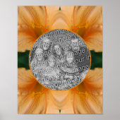 オレンジのユリの花のフレーム独自の写真を作成 ポスター (正面)