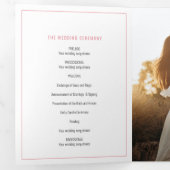 オレンジのユリの花の結婚水色 三つ折りプログラム (内部最初)