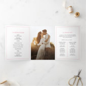 オレンジのユリの花の結婚水色 三つ折りプログラム (内部)