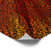 オレンジのユリの花モダンアート抽象芸術 ポスター (角)