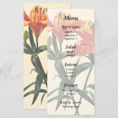 オレンジのユリの花束 メニュー (正面/裏面)