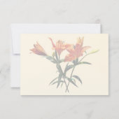 オレンジのユリの花束 出欠カード (裏面)