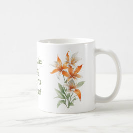 オレンジのユリの花 コーヒーマグカップ