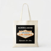 オレンジのラスベガスのサイン先の結婚式へようこそ トートバッグ (正面)