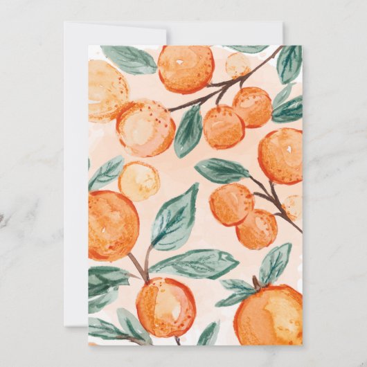 オレンジのリトルかわいこちゃんターンONE 1st誕生日パーティー 招待状 (裏面)