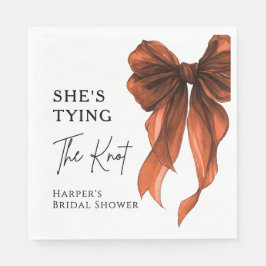 オレンジのリボン ブライダルシャワー She's Tying The Knot スタンダードランチョンナプキン