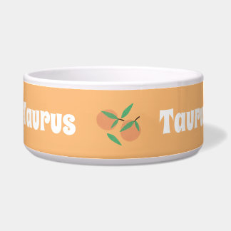 オレンジのリーフの手書き名 ボウル