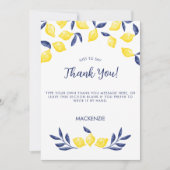 オレンジのレモン水彩 サンキューカード (正面)