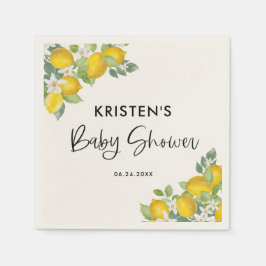 オレンジのレモン テーマのベビーシャワーナプキン スタンダードカクテルナプキン