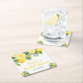 オレンジのレモン メディテレーニアンブライダルシャワー スクエアペーパーコースター (インサイチュ)