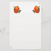 オレンジのヴィンテージクレート文房具が並ぶ 便箋 (正面/裏面)