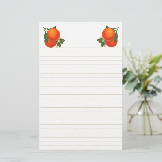 オレンジのヴィンテージクレート文房具が並ぶ 便箋 (スタンド正面)